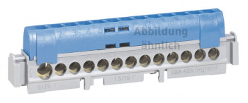Клеммная колодка IP 2X нейтраль синяя 1 x 6-25 мм² - 21 x 1,5-16 мм² длина 141мм. Legrand