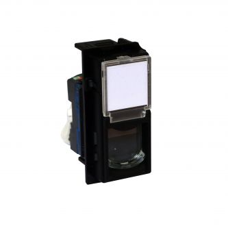 Розетка компьютерная RJ45 cat6 UTP 1 модуль Цвет черный LIVING NOW