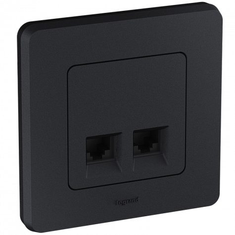 Двойная розетка RJ 45 - категория 6 - UTP - INSPIRIA - антрацит