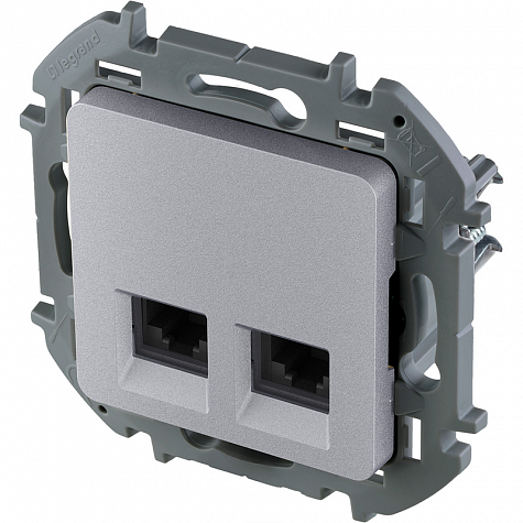 Двойная розетка RJ 45 - категория 6 - UTP - INSPIRIA - алюминий