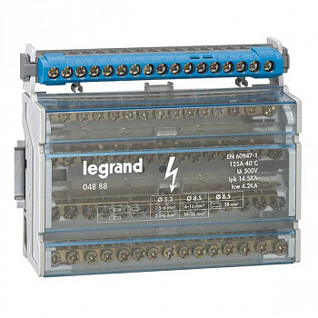 Модульный распределительный блок 4П 125A 15 подключений. Legrand
