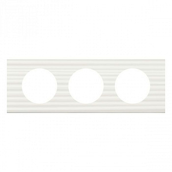 Рамка 3 поста Corian Белый Рельеф. Legrand Celiane