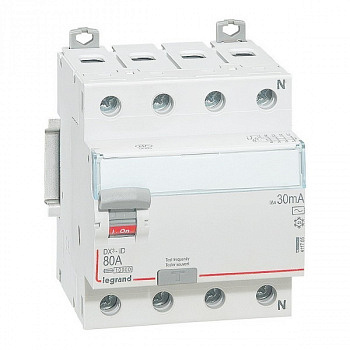 УЗО DX3 4П 30mA 80А тип AC N справ. Legrand