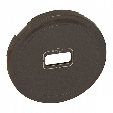 Лицевая панель розетки USB, Кат. № 067352 / 067372. Графит. Legrand Celiane арт 067950