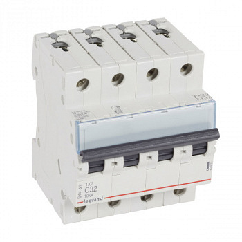Автоматический выключатель TX3 10kA 32A 4П тип С. Legrand