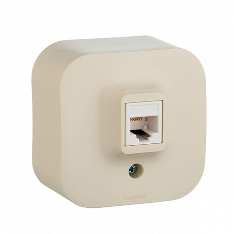 Розетка телефонная RJ11, Слоновая кость. Legrand Quteo
