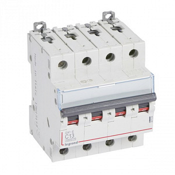 Автоматический выключатель DX3-E 6000 6kA 13A 4П тип С. Legrand