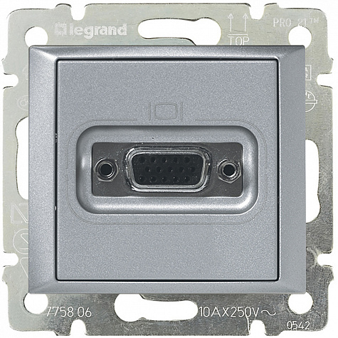 Valena Розетка HD15 алюминий Legrand арт 770283