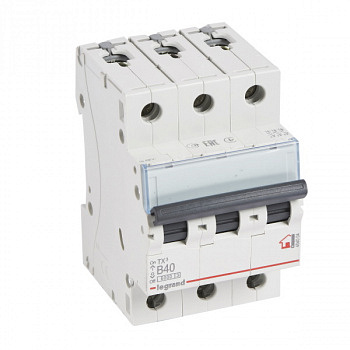 Автоматический выключатель TX3 6kA 40A 3П тип В. Legrand