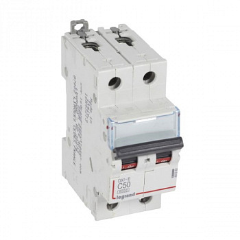Автоматический выключатель DX3-E 6000 6kA 50A 2П тип С. Legrand