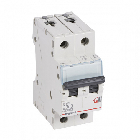 Автоматический выключатель TX3 6kA 63A 2П тип В. Legrand