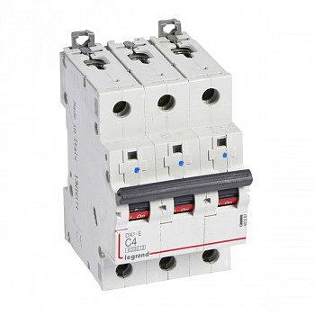 Автоматический выключатель DX3-E 6000 6kA 4A 3П тип С. Legrand