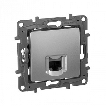 Розетка компьютерная RJ45 UTP кат.5e Алюминий. Legrand Etika