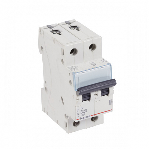 Автоматический выключатель TX3 10kA 20A 2П тип В. Legrand