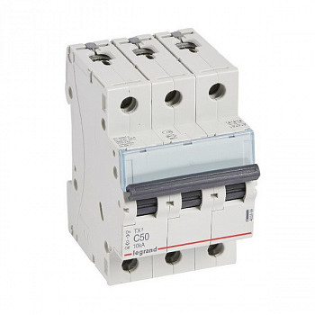 Автоматический выключатель TX3 10kA 50A 3П тип С. Legrand