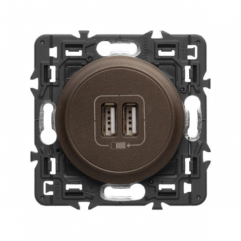 Зарядное устройство 2xUSB 2400 мА Графит. Celiane. Legrand
