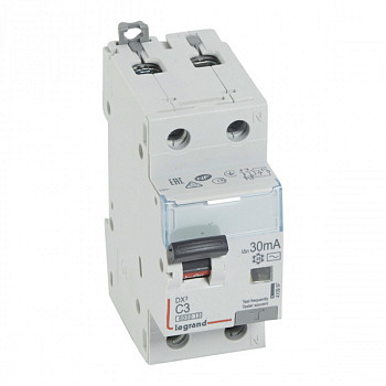 Дифференциальный автомат DX3 30mA 3A 1П+N Тип AC. Legrand