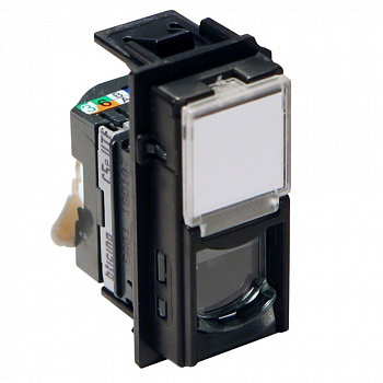 Розетка компьютерная RJ45 cat5e UTP 1 модуль Цвет черный LIVING NOW