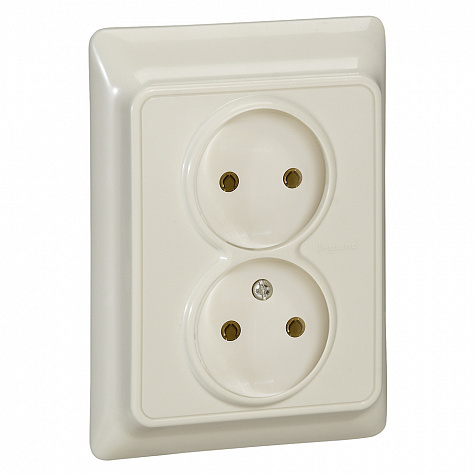 Kaptika Розетка 2х2К 16А, слонов. Кость Legrand арт. 782142