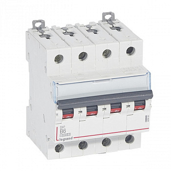 Автоматический выключатель DX3 10000 16kA 6A 4П тип В. Legrand