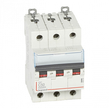 Автоматический выключатель DX3 10000 16kA 50A 3П тип С. Legrand
