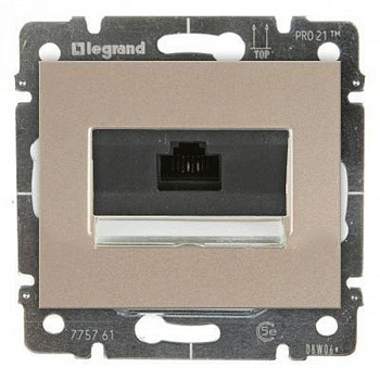 Розетка компьютерная RJ 45 UTP категории 5е, винтовые клеммы Титан. Galea Life. Legrand
