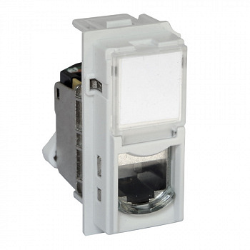 Розетка компьютерная RJ45 cat6a UTP 1 модуль Цвет белый LIVING NOW