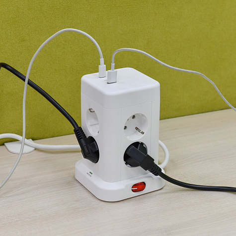 DOMINIC Удлинитель У08K 1,5м 3х1мм2 USB A+C 20Вт Белый