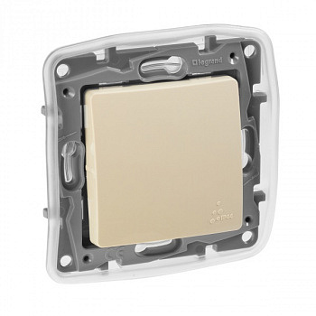 Переключатель проходной одноклавишный 10A IP44 Слоновая кость. Legrand. Etika арт 672300