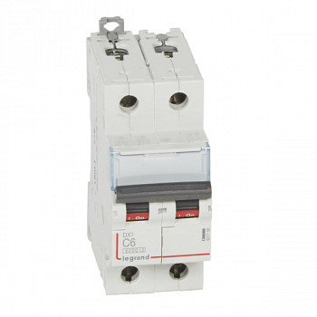 Автоматический выключатель DX3 6000 10kA 6A 2П тип С. Legrand
