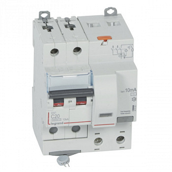Дифференциальный автомат DX3 10mA 20A 2П Тип AC 4 мод. Legrand