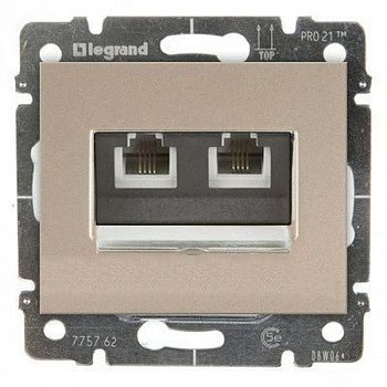 Розетка двойная телефонная RJ 11 Титан. Galea Life. Legrand