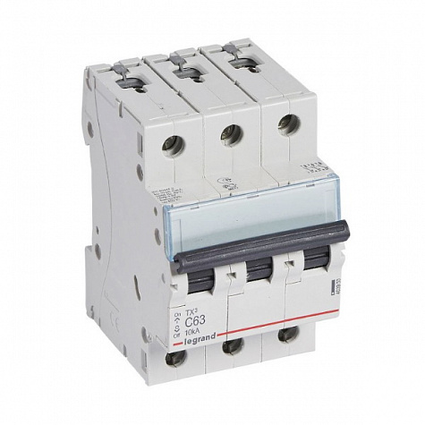 Автоматический выключатель TX3 10kA 63A 3П тип С. Legrand