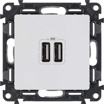 Зарядное устройство с двумя USB-разъемами тип А-А 240В/5В 1500мА Белый. Legrand Valena LIFE