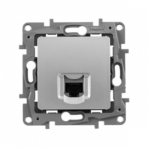 Розетка компьютерная RJ45 UTP кат.5e Алюминий. Legrand Etika