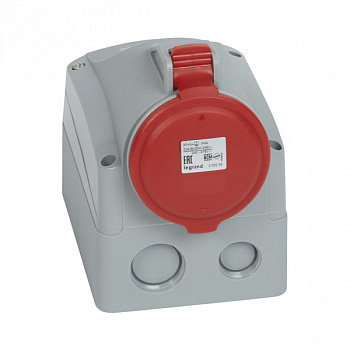 Розетка накладная 32А 3К+H+З 380В IP44 P17 Tempra Pro