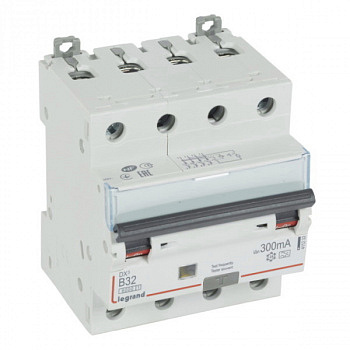 Дифференциальный автомат DX3 300mA 32A 4П Тип A(хар.В) 4мод. Legrand