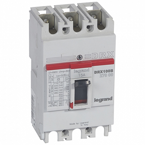 Legrand DRX125 термомагнитный 15A 3П 10KA
