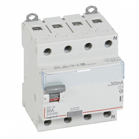 УЗО DX3 4П 300mA 80А тип AC N справ. Legrand