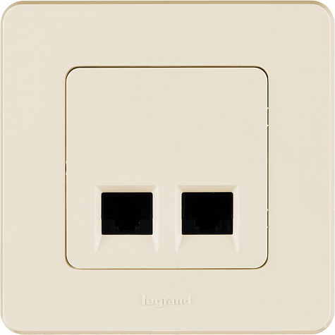 Двойная розетка RJ 45 - категория 6 - UTP - INSPIRIA - слоновая кость