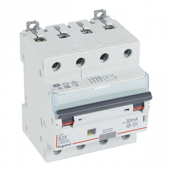 Дифференциальный автомат DX3 30mA 25A 4П Тип A(хар.В) 4мод. Legrand