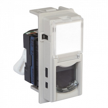 Розетка компьютерная RJ45 cat6 UTP 1 модуль Цвет Песочный LIVING NOW