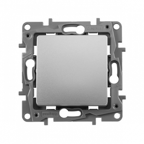 Переключатель проходной одноклавишный 10AХ 250В Алюминий. Legrand. Etika