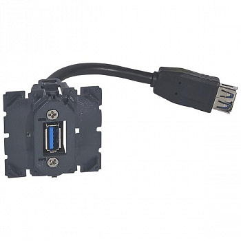 Розетка USB для передачи данных укомплектованная кабелями. Celiane арт 067372