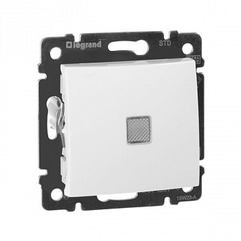 Выключатель одноклавишный 10A с подсветкой. Белый. Legrand. Valena