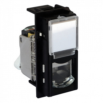 Розетка компьютерная RJ45 cat6a UTP 1 модуль Цвет черный LIVING NOW