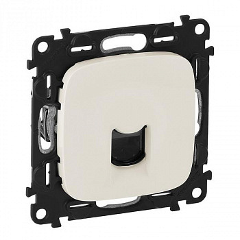 Розетка интернет одиночная RJ 45 Категория 6 UTP. Жемчуг. Valena Allure. Legrand