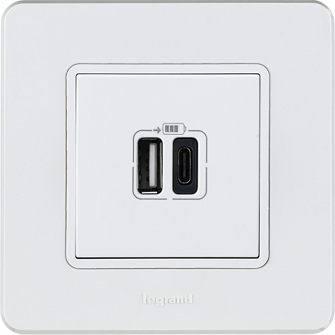 Зарядное устройство с двумя USB-разьемами A-C 240В/5В 3000мА - INSPIRIA - белый