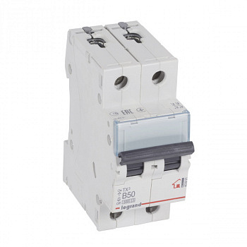 Автоматический выключатель TX3 6kA 50A 2П тип В. Legrand