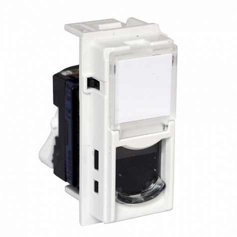 Розетка компьютерная RJ45 cat6 UTP 1 модуль Цвет белый LIVING NOW